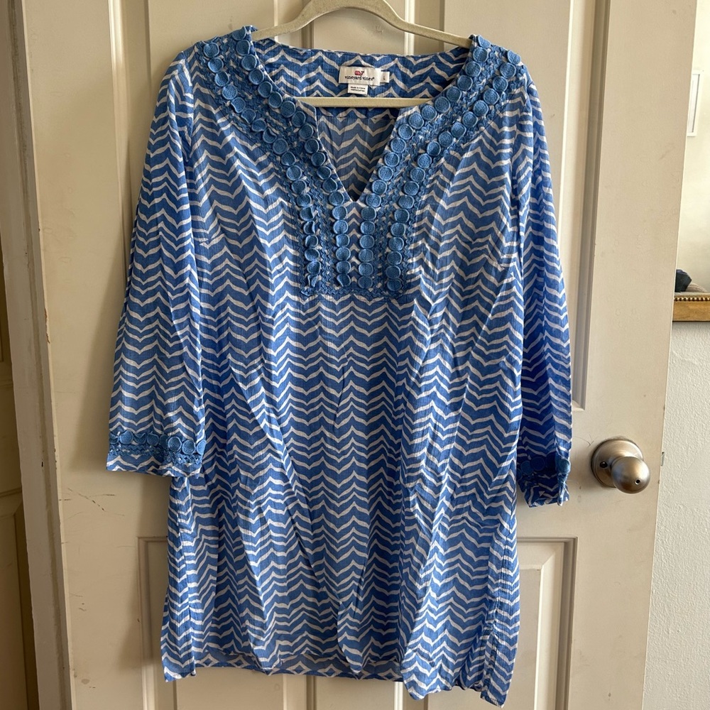 VINEYARD VINES | Whale Tail Print Tunic Cover Up in BLUE 💙